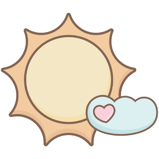 Sol com nuvem de coração